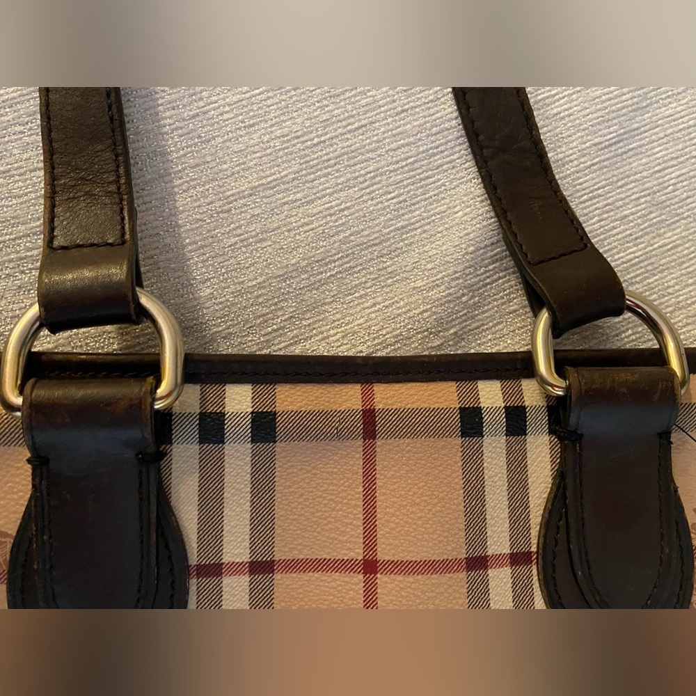 Burberry Haymarket Check Tote Bag – Classic Equestrian Knight Logo - Picture 6 of 11